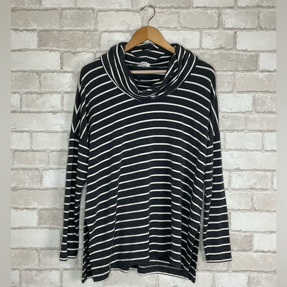 LOFT Lounge Striped Cowl Neck Sweater Size M